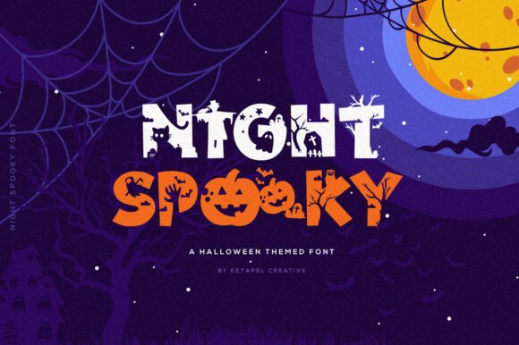 Discover Night Spooky: The Halloween-Themed All-Caps Font That Adds Quirky Charm to Your Designs
