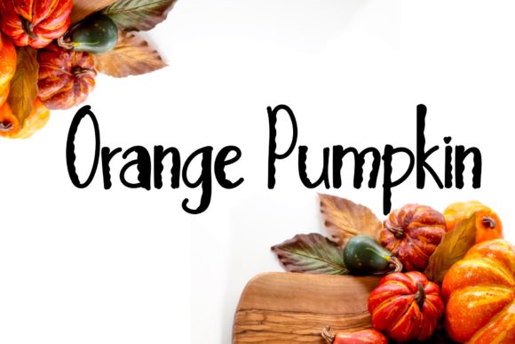 Orange Pumpkin Font for Halloween Designs